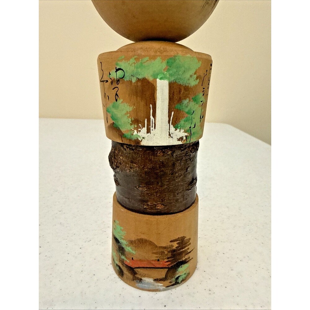 Vtg RARE Kokeshi Dolls Japanese Wood Handpainted Engraved Artist - Picture 8 of 16